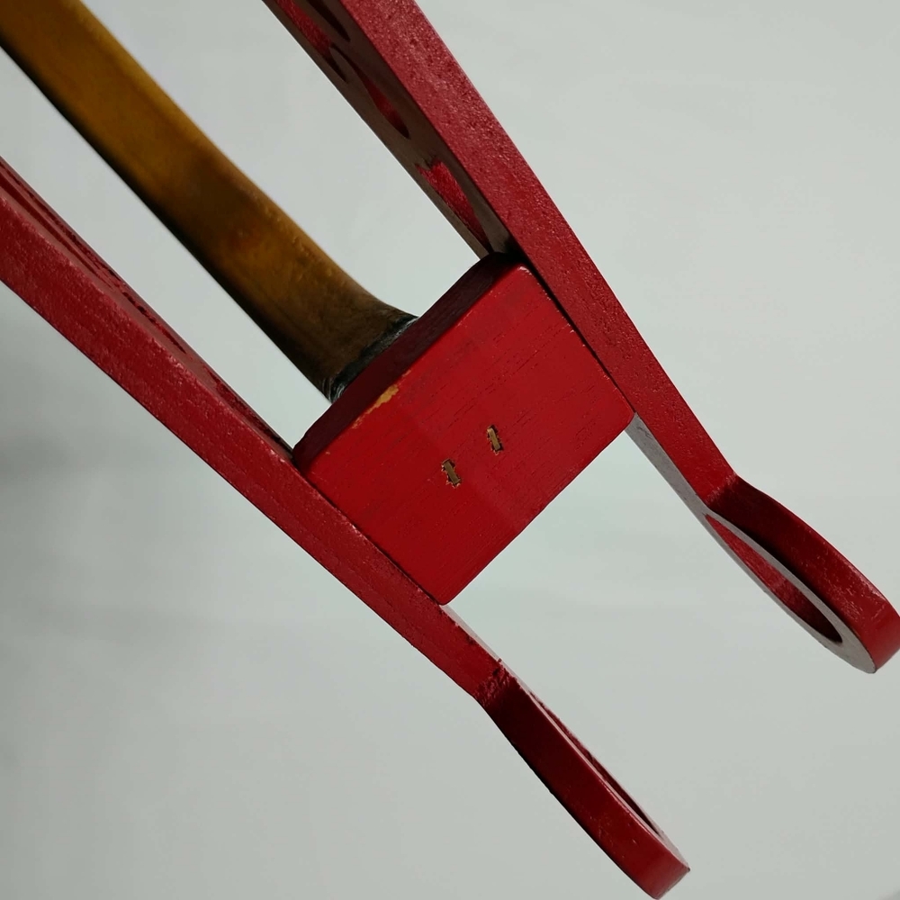 Vtg Christmas Hand Painted Wooden Rocking Horse Toy JAC Holiday Decor Folk Art - Picture 12 of 13